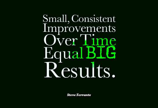 Small consistent improvements over time equal BIG results